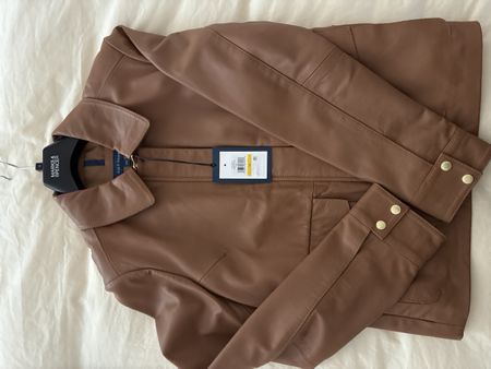 Cole Haan leather jacket brown size M new with tags