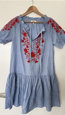 KOTON Sommerkleid Gr. 36/38 Boho-Stil mit Kolibri-Stickerei
