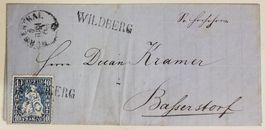 Z23) 31, Sitzende Helvetia Faltbrief mit Balken WILDBERG