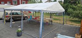 Partyzelt, Pavillion, Autounterstand, Lagerzelt 6 x 6m