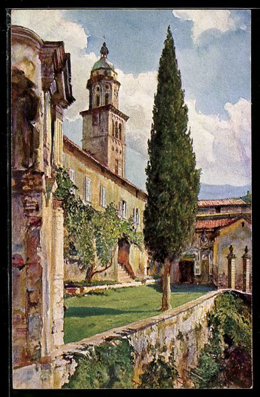 Cartes postales: AK Morcote, Ortspartie an der Kirche – D'occasion à Berlin par bartko-reher