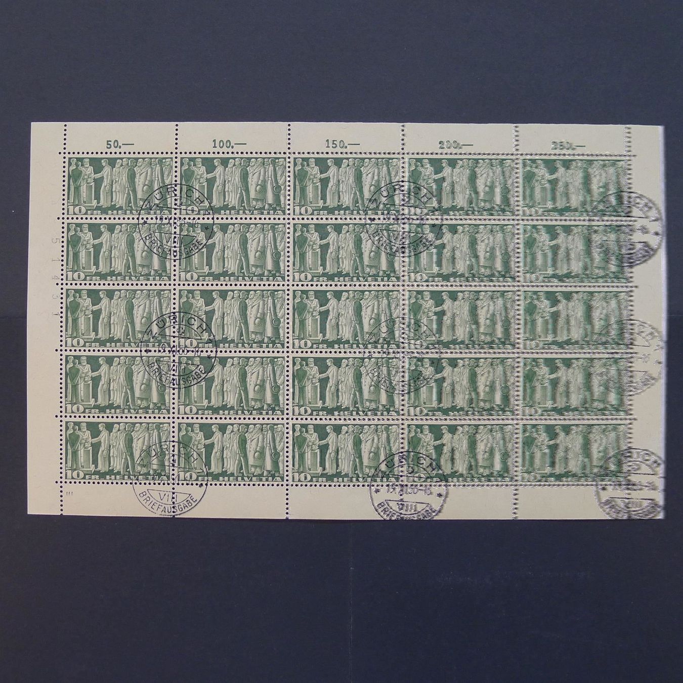 Alle Briefmarken: 1955 Nr.216x/217x/218x im Bogen!!! – Gebraucht aus Dagmersellen von wyss1982 5