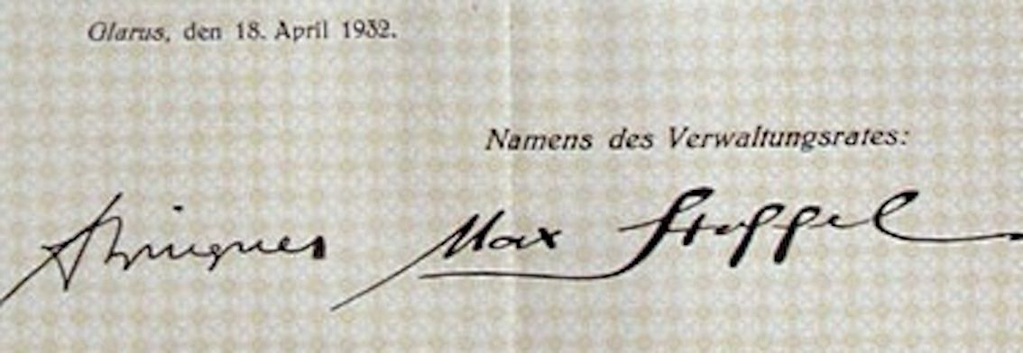 Documenti: Ternion AG, Glarus, Glarus - 1932 – Usato da Solothurn venduto da Sgasche 1