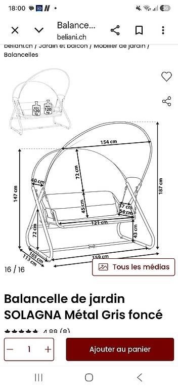 Sonstige Gartenschaukeln: Balancelle de jardin – Neu und originalverpackt aus Uvrier von Violyna 2