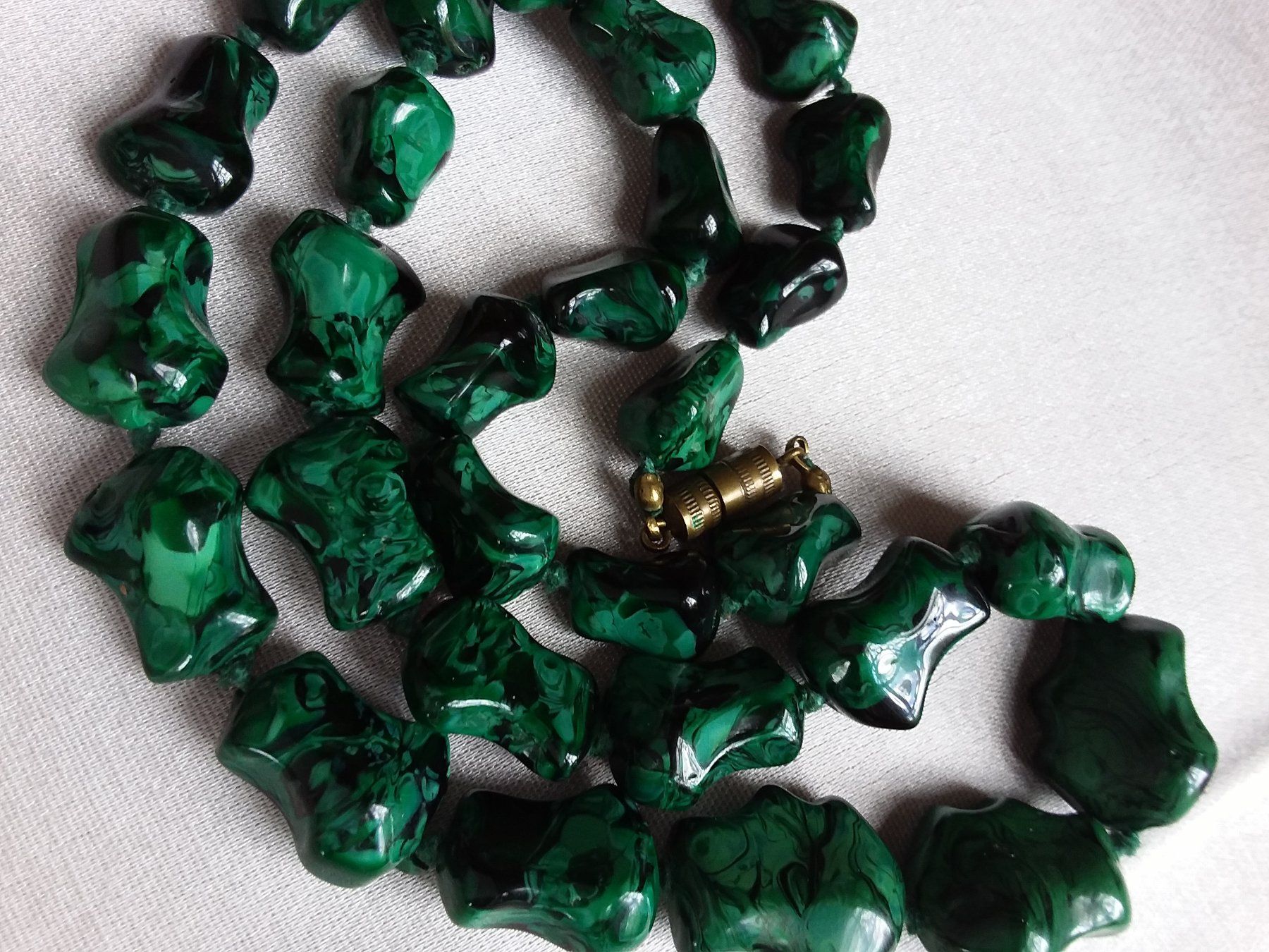 Murano Ketten: Vintage alte MURANO Malachit Glas Halskette Collier – Gebraucht aus Zürich von helsan 8