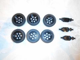 schwarze Lego Räder ca 42 mm x 13 mm  ( Set 775 )