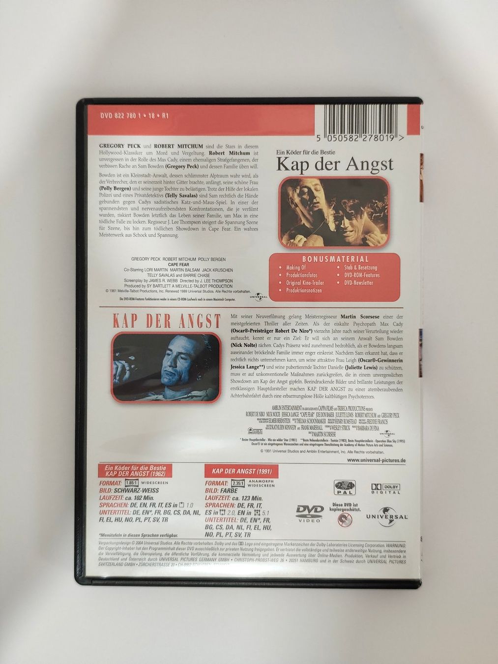 Tutti i DVDs: Kap der Angst - 2 Filme: 1962 & 1991-Version - DVD – Usato da Wil SG venduto da anhe87 1