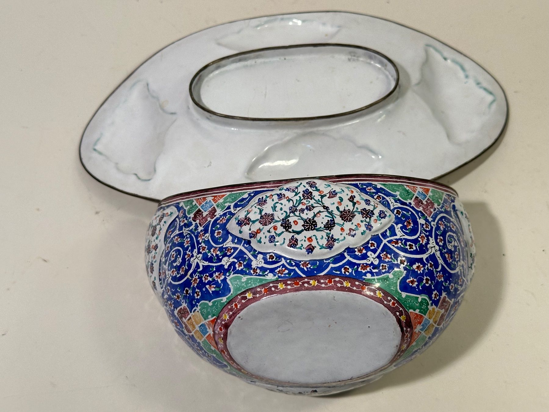 Ciotole: Multi-Color Middle Eastern Antique Bowls – Usato da Lausanne venduto da artnouveau04 3