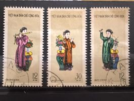 Briefmarken Vietnam 3er Satz 12 und 30 xu gestempelt