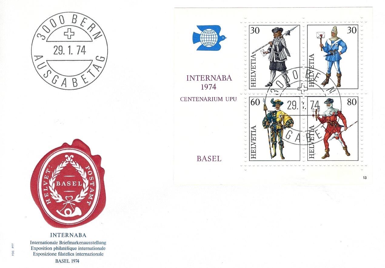 Buste & buste per spedizione: FDC Brief INTERNABA-Block 1974 – Usato da Kloten venduto da Kloetip