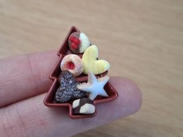 Tannenbaum Teller mit Kekse, Handgemacht. Auch für Maileg