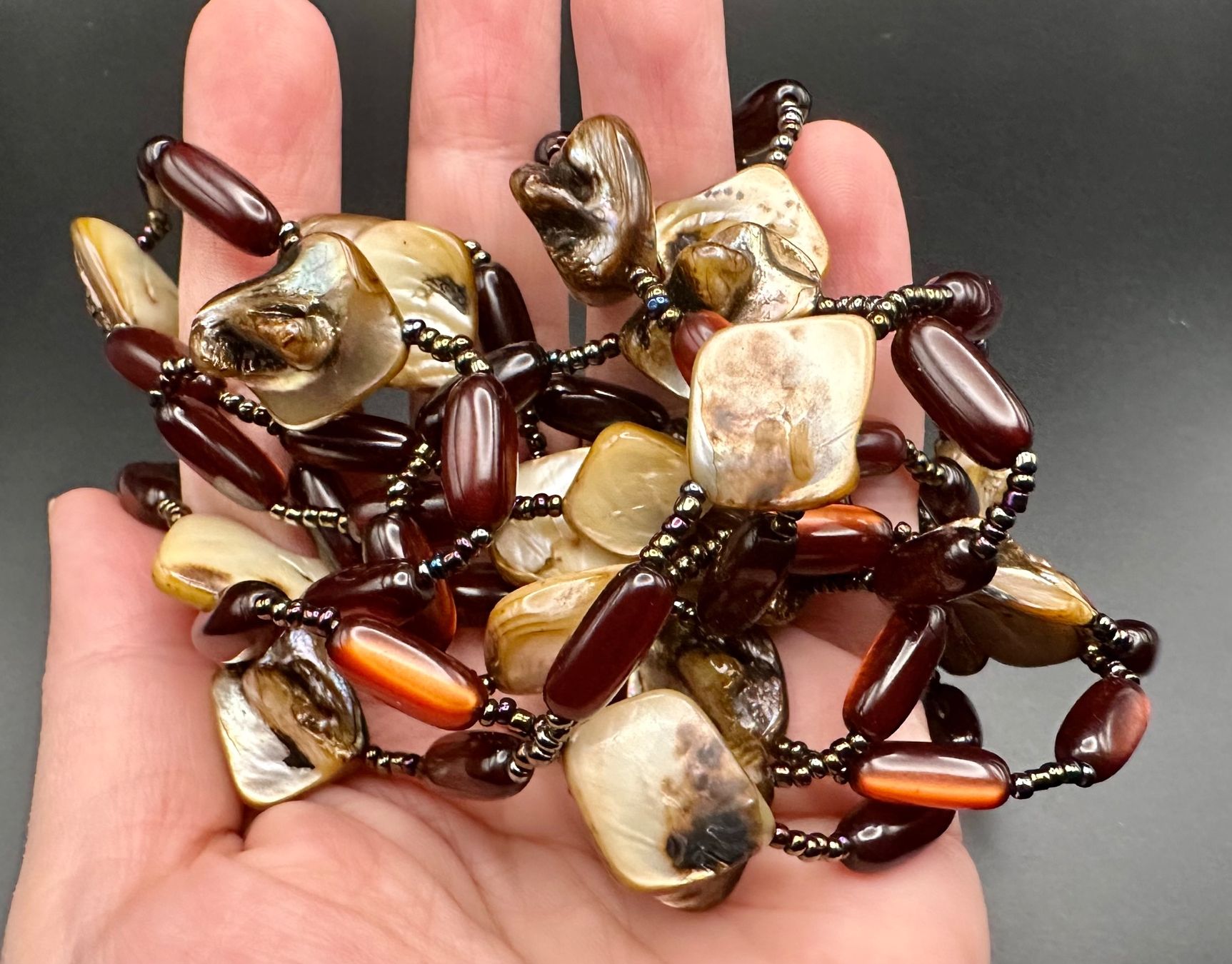 Catenine: Lange Halskette Perlmutt Vintage – Usato da Lamone venduto da LaCantinaMagica 5