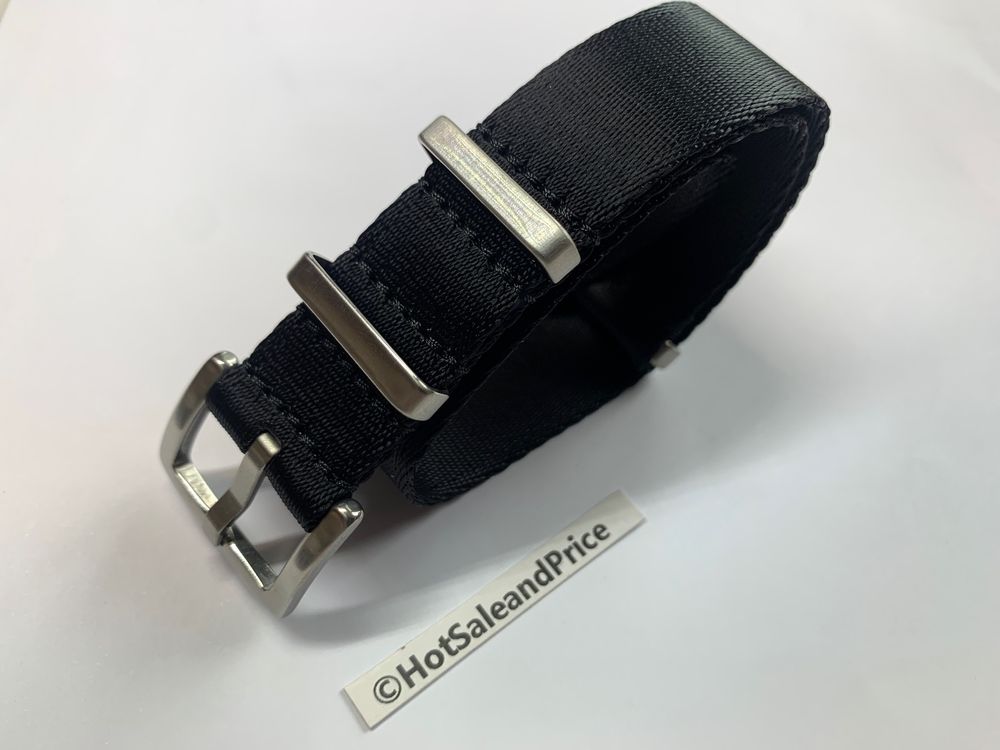 20mm Nato Textil Uhren-Armband schwarz, Nylon, Top-Qualität 5