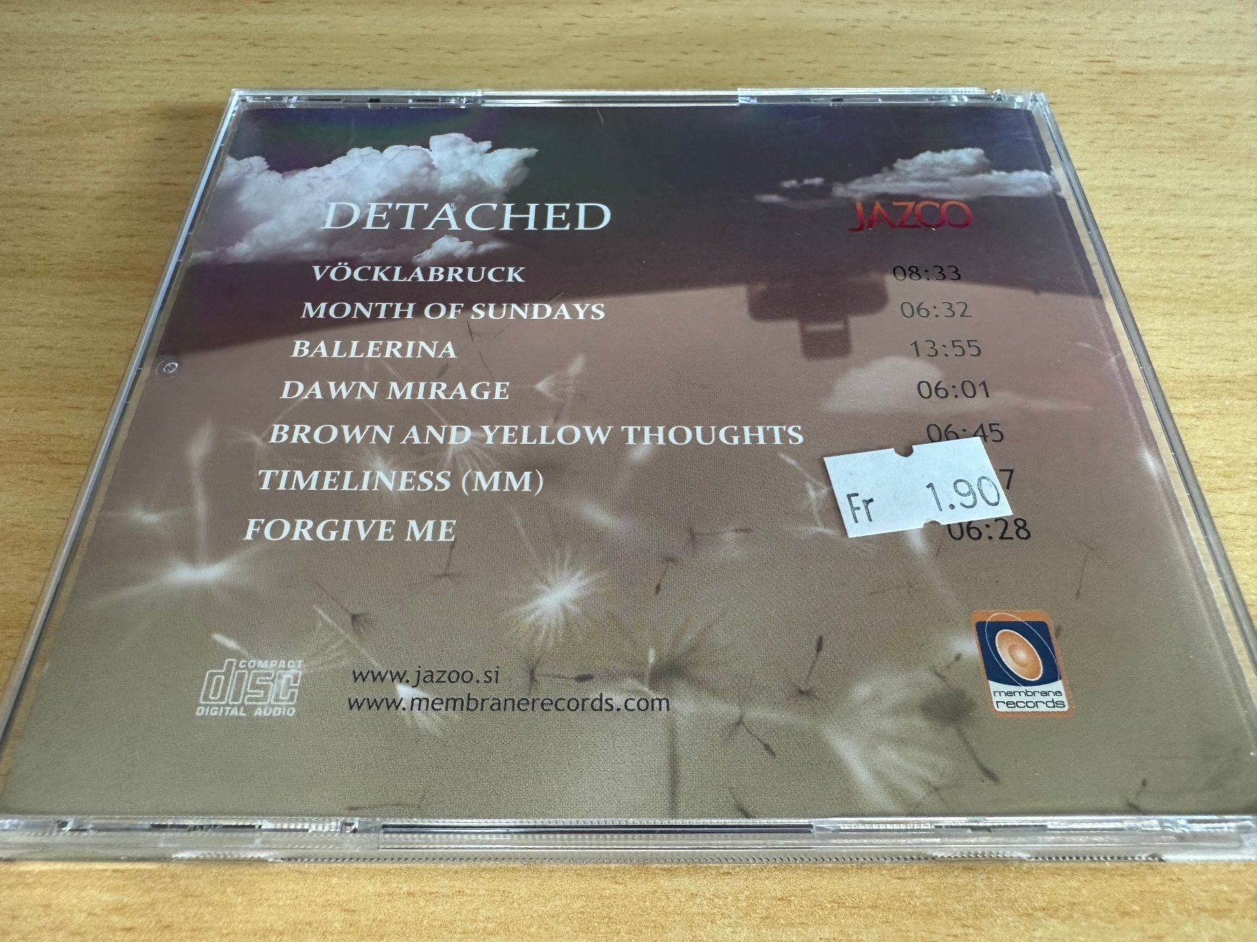 CD: Jazoo – Detached – Usato da Rikon im Tösstal venduto da Alpenmutz 1