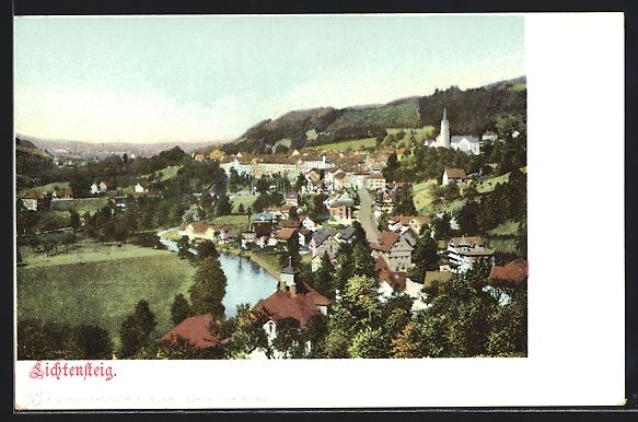 Cartoline postali: AK Lichtensteig, Totalansicht – Usato da Berlin venduto da bartko-reher
