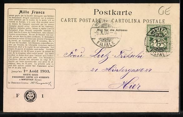 Cartoline postali: AK Genève, La poste, 1900 – Usato da Berlin venduto da bartko-reher 1