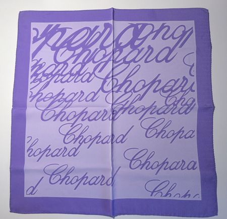 Foulard vintage Chopard en soie violet