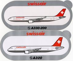 8 Flugzeug Aufkleber - Swissair - Lufthansa - TDA - Airbus