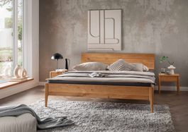 Massivholzbett Bett MERAN Wildeiche massiv 120 x 200 cm