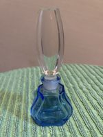Blaues Vintage Parfümflakon, Glasflasche, Top Zustand