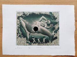 Exlibris Onnik Karanfilian - Original Radierung Erotik sign.