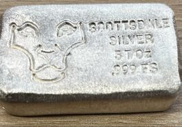 Silberbarren Scottsdale 5oz .999 FS guter Zustand