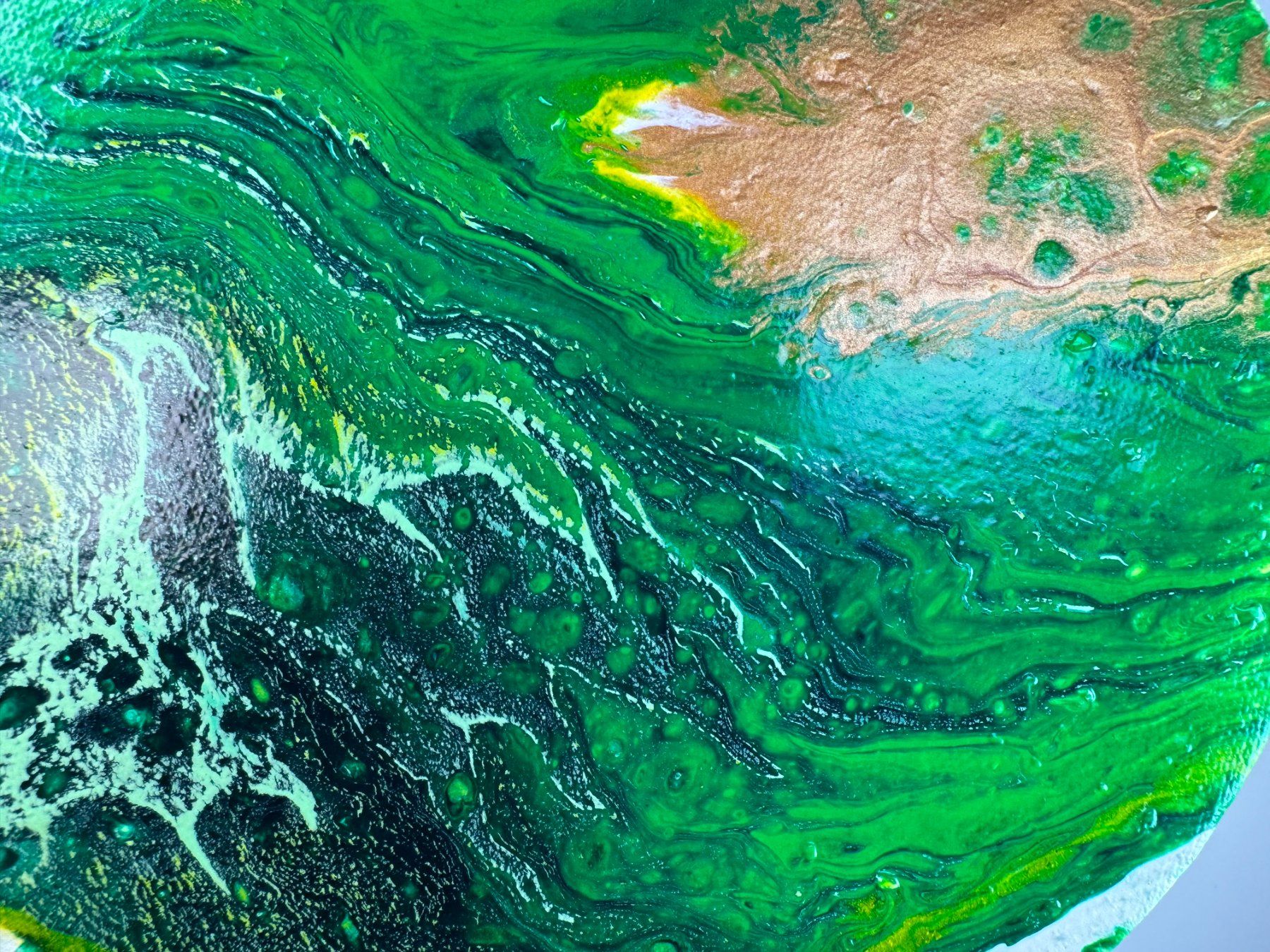 Dipinti: Acryl-Flüssigmalerei, kreisförmig – Usato da Schlieren venduto da MayaSheng1983 1