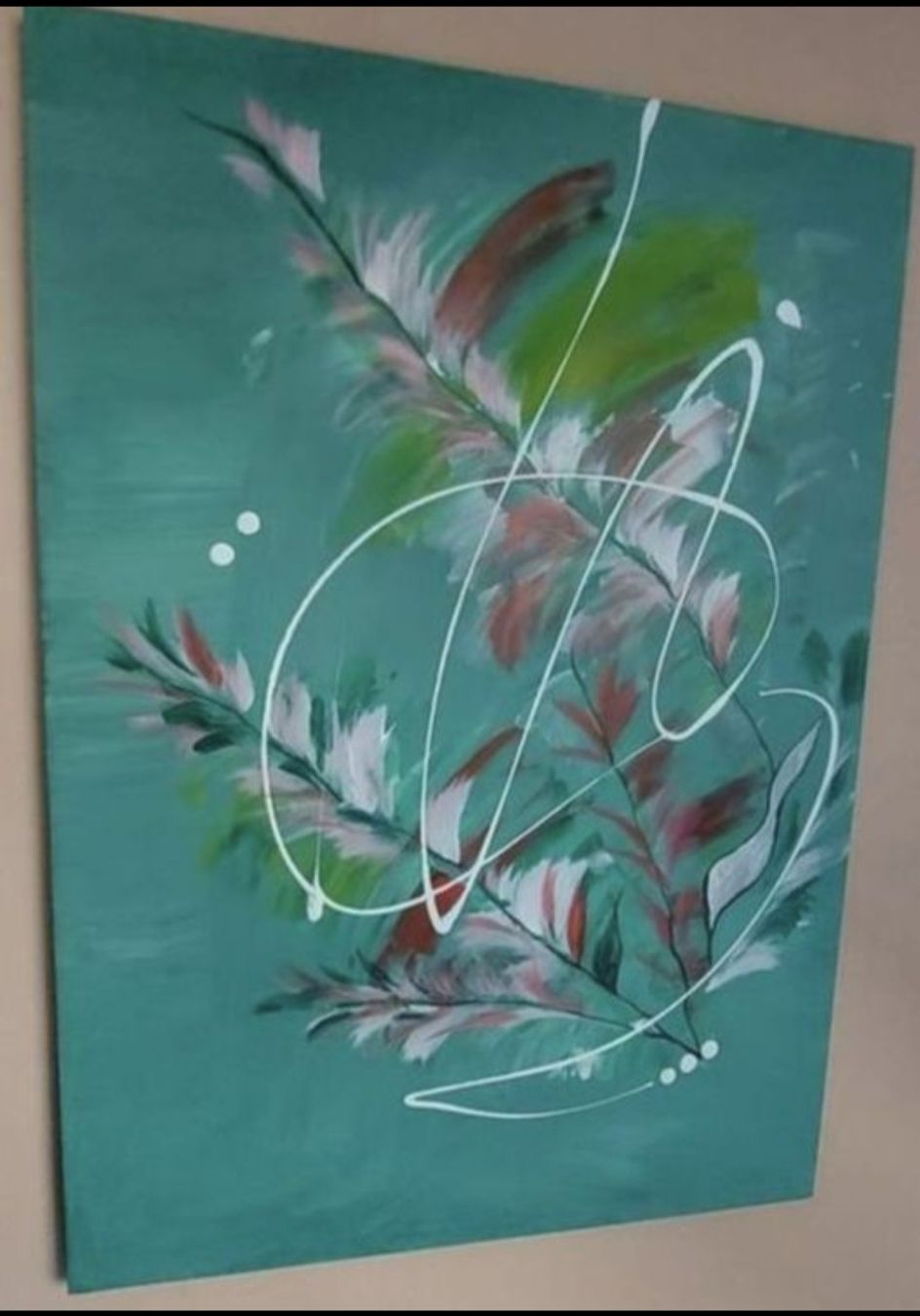 Dipinti: Gemälde,handgemalt, Federdesign,50×70 – Nuovo (secondo la descrizione) da Riehen venduto da Steinbock1970