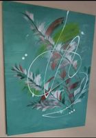 Gemälde,handgemalt, Federdesign,50×70