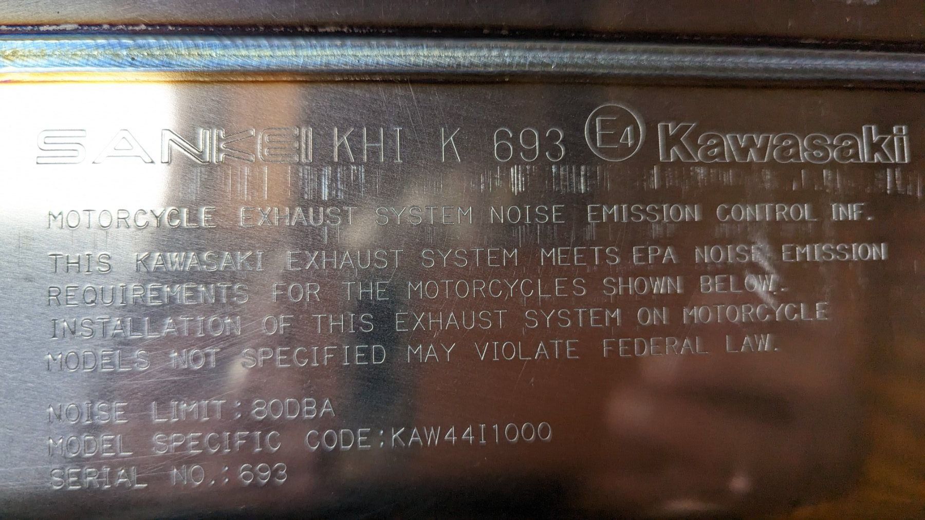 Kawasaki Sistemi di scarico: Kawasaki 1000SX Original Auspuff – Usato da Winterthur venduto da Miwok 5