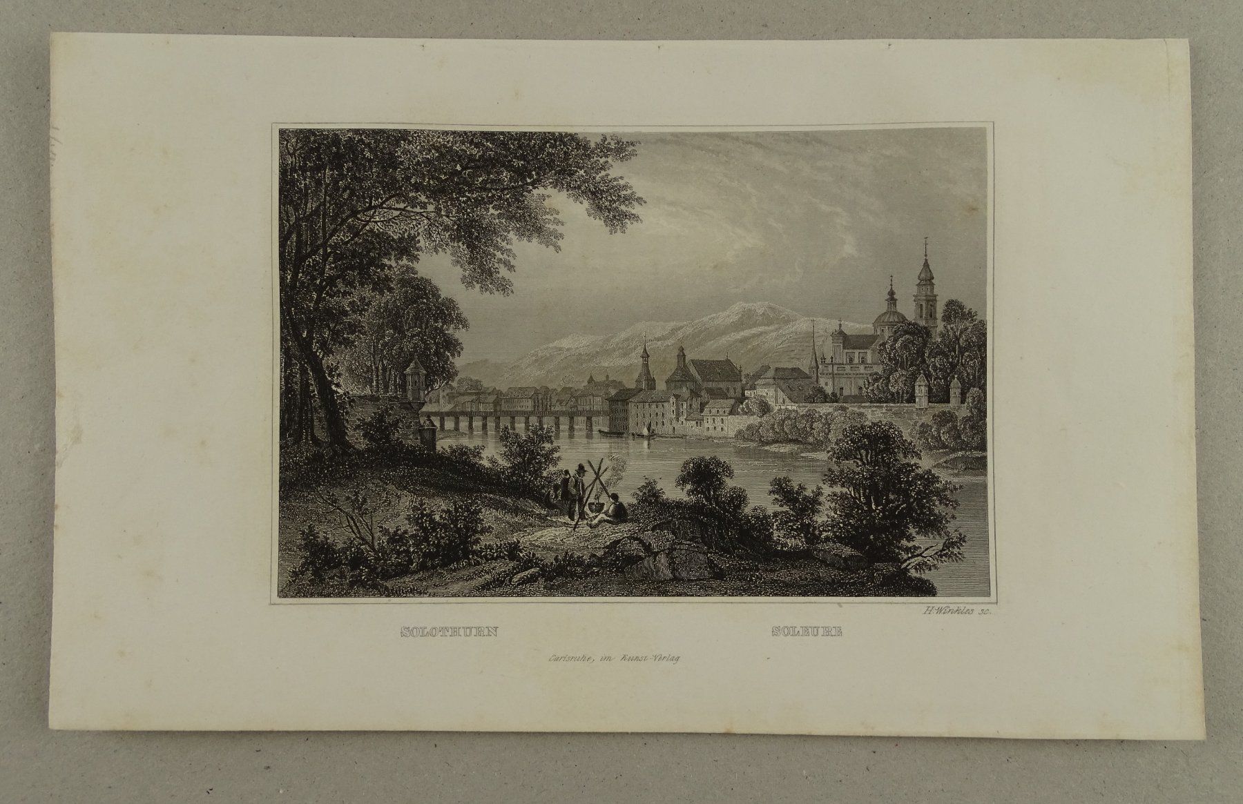 Stiche: SOLOTHURN, STAHLSTICH 1836/1838 – Gebraucht aus Grüningen von Kartensammler 1