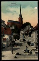 AK Burgdorf, Metzgergasse und Kirche, Straßenpartie, mit Bru