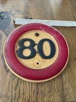 Verkehrsschild 80 Rund Original altes Exemplar gebraucht