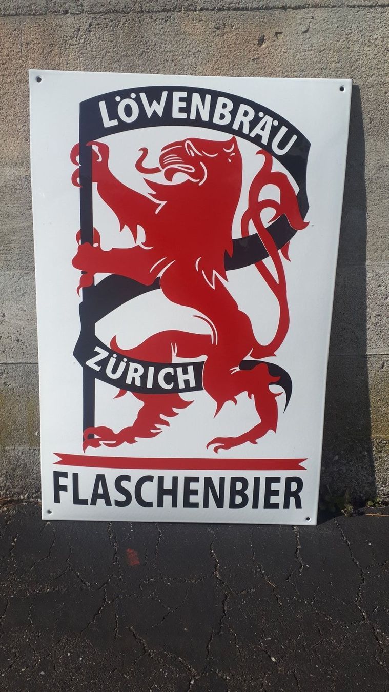 Insegne: Emailschild Löwenbräu Zürich – Usato da Zürich venduto da timbuktu03