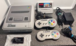 SNES Super Nintendo + Super Mario Kart + 2 Controller Set