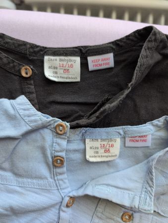 ZARA Shirt set two pieces brown and baby blue SIZE86