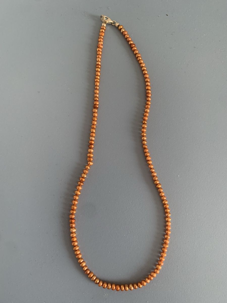 Catenine: Halskette mit Perlen 3mm 45cm Orange – Usato da Zürich venduto da MK124