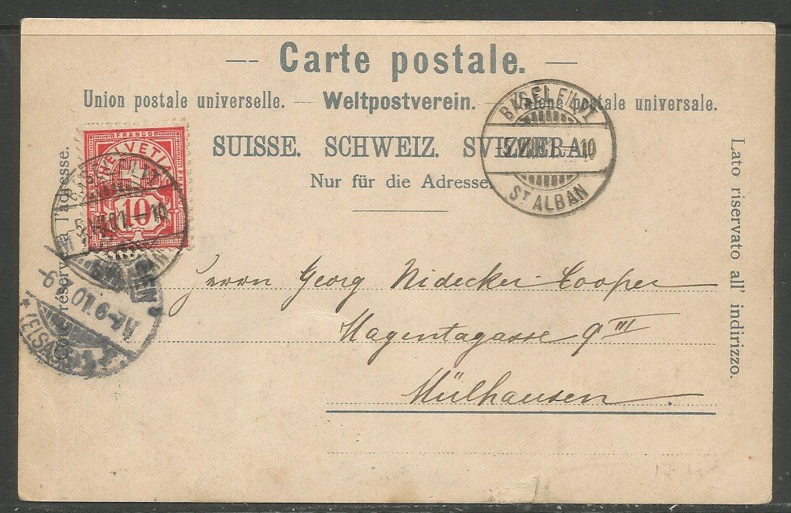 Cartoline postali: Carte P de 1901 ( Basel ) – Usato da La Russille venduto da Nono4 1