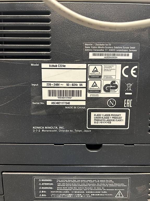 Fotocopiatrici: Konica Minolta bizhub C224e  A3 Farb-Multifunktionssystem – Usato da Lupfig venduto da yan_5swk 3