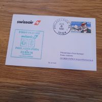 Luftpost Brief Zürich Philadelphia 1990 Swissair