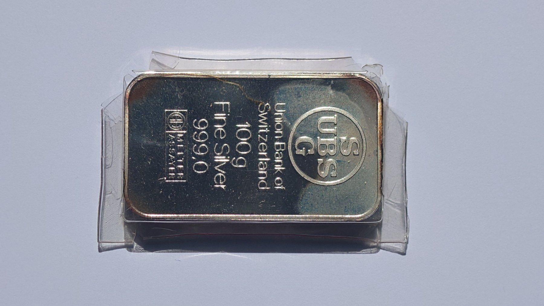 Metalli preziosi: UBS Silber Barren – Nuovo e nell'imballaggio originale da Zofingen venduto da naturpfad