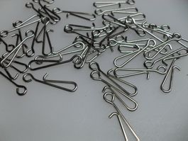 10x  Edelstahl Clips