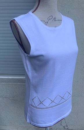 Superbe débardeur blanc en maille 80%viscose LEO&UGO t.2