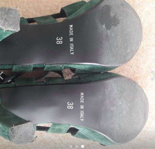 Sisley Scarpe da donna: Sandalo in velluto verde – Usato da Baar venduto da fla_v78d 2