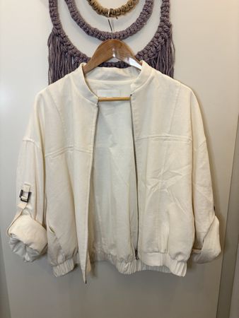 Zara Bomberjacke Leinen & Viskose Damen Gr.M
