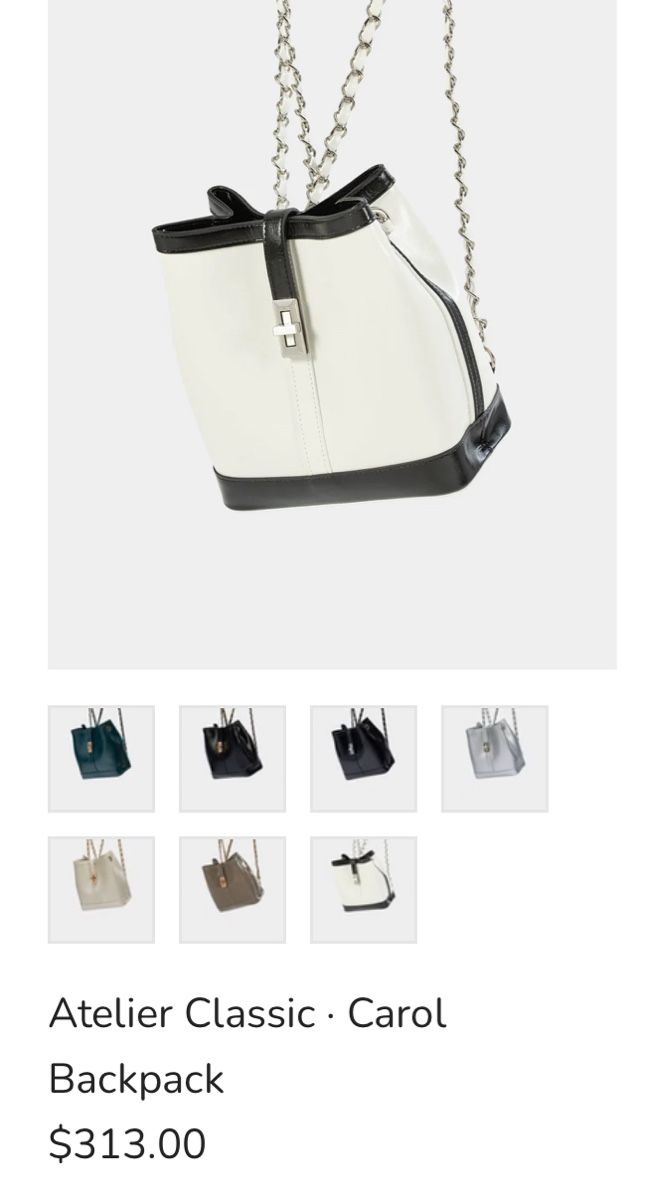 Borse da donna: Atelier Classic Carol Backpack White Black – Usato da Basel venduto da yyyyyyy20 2