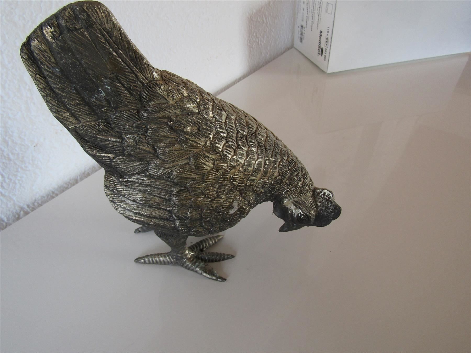 Statuette: Huhn (versilbert?)                                  (Nr.70) – Usato da Herzogenbuchsee venduto da Winigo 1