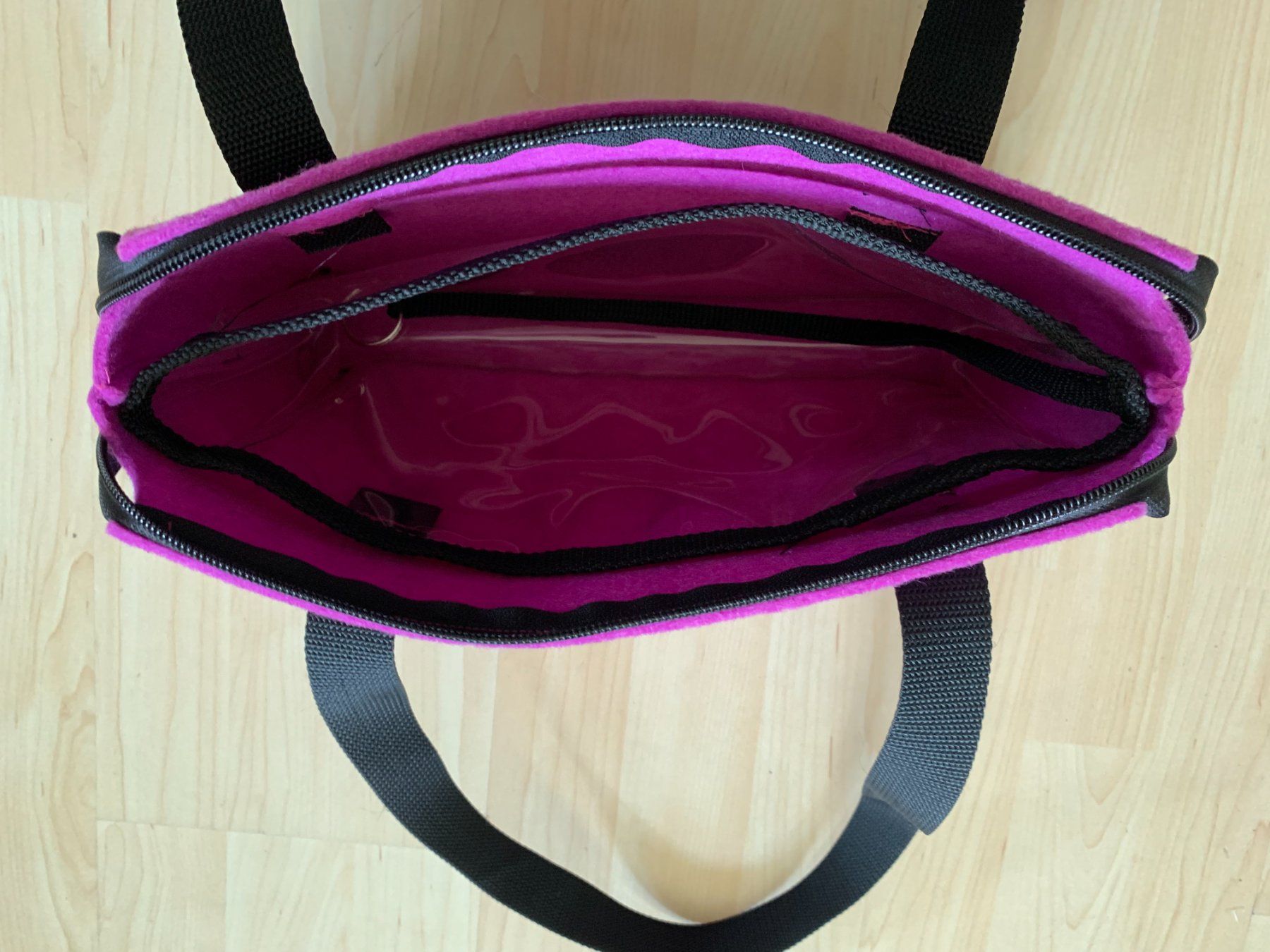 Borse da donna: Filz Tasche mit Innentasche, Lila, NEU, Handarbeit – Nuovo (secondo la descrizione) da Worb venduto da farben20zauber 1