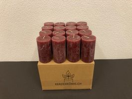 Kerzen Box mit 16 Kerzen a je 13 x 7 cm und je 450g,bordeaux