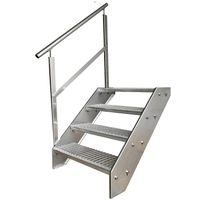 Stahltreppe 4 Stufen+Geländer 100x76cm